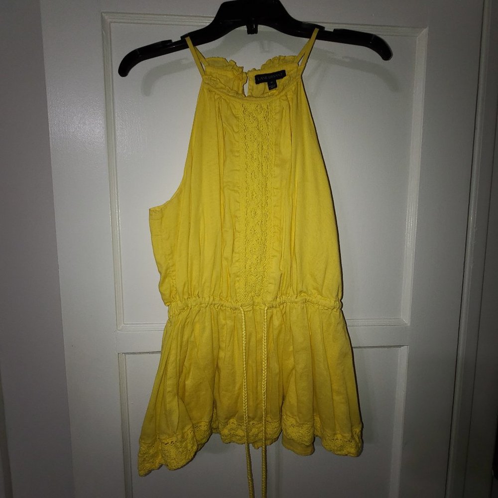 Yellow peplum halter